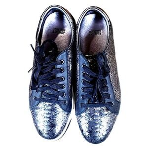 Johnston & Murphy Emerson Metallic Snake Suede Lace Up Sneakers Women's 8.5 M